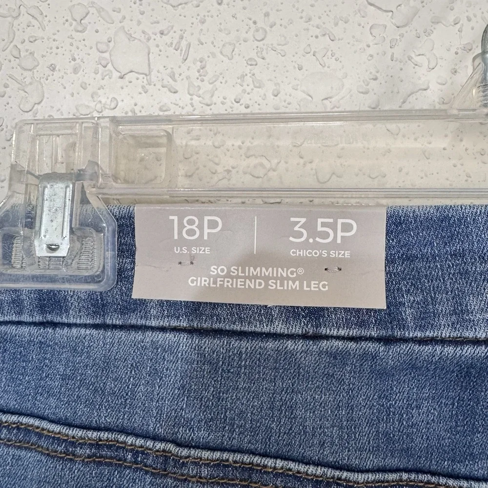 Chicos SO SLIMMING Jeans Woman 18P/3.5P GIRLFRIEND ANKLE EMBELLISHED Crystals